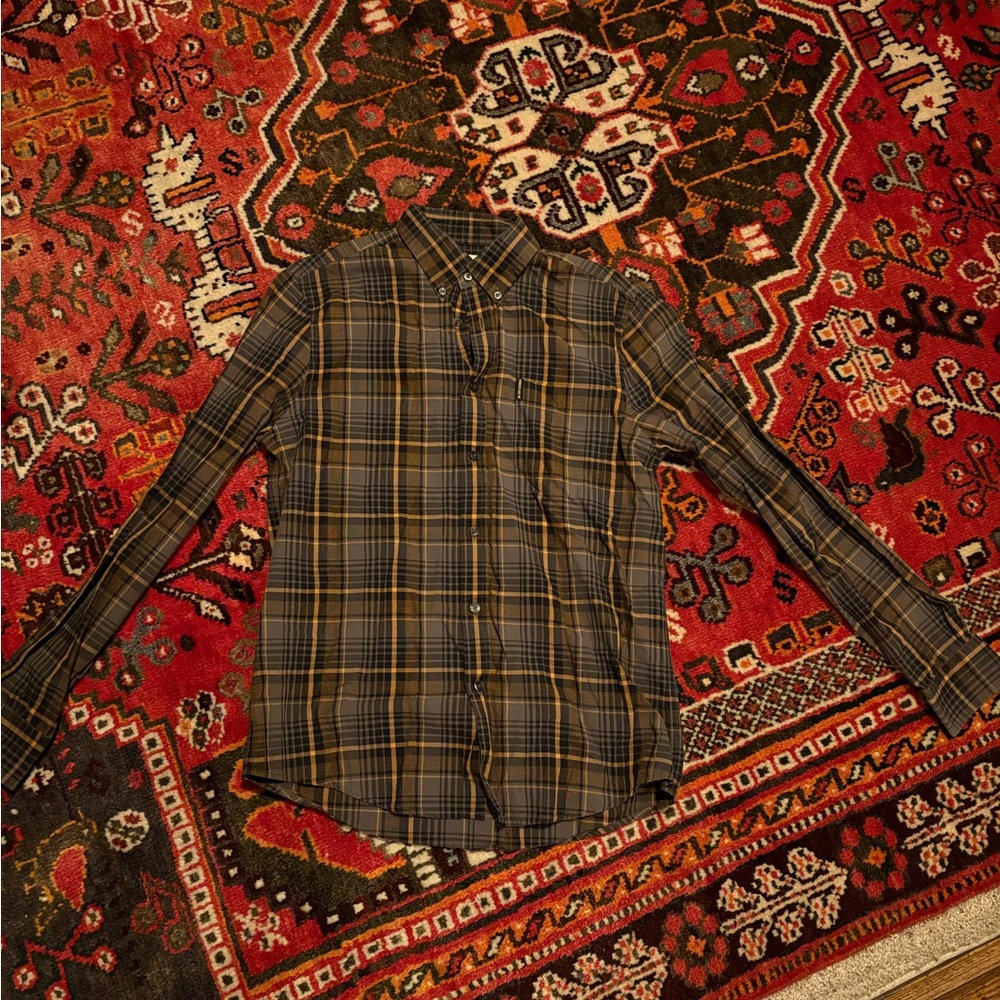Plaid Button-Up Shirt - Ben Sherman. Size men’s medium.